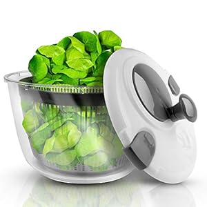 LACARI Kitchen & More Premium Salade Spinner | [4] liter inhoud | Salade spinner klein Met deksel| Kitchen & More | Zeef…