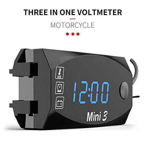 Betteros Motorfiets LED Klok, Motorfiets Elektronische Klok Thermometer Voltmeter Drie-In-Een Digitale Display IP67… - Image 6