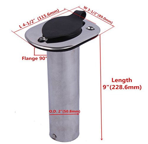 Edelstahl Rutenhalter Unterputz 90° Angelrutenhalter Pod – Bild 4