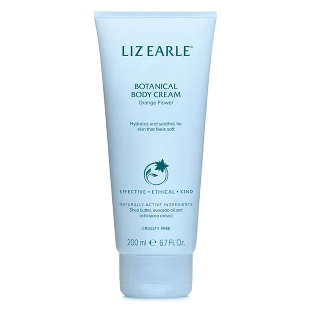 Liz Earle Orange Flower Botanical Body Cream for Normal or Dry Skin with Shea Butter, Avocado Oil and Echinacea, 200ml