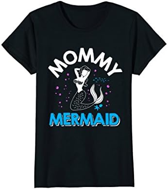 Womens Mommy Mermaid Matching Family T-Shirt Large Black