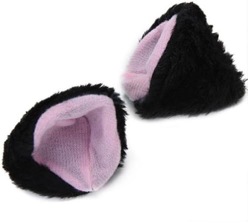 1 Pair Black DIY Plush Hairpin Cat Ears Halloween Lolita Japan Cartoon Cosplay