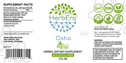 OSHA B60 Alcohol-Free Herbal Extract Tincture, Super-Concentrated (Bear Root, Indian Parsley, Ligusticum porteri) (2 fl oz) - Thumbnail 3