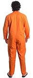 Ann Arbor T-shirt Co. Prisoner Jumpsuit | Orange Prison Inmate Halloween Costume Unisex Jail Criminal-Adult,S