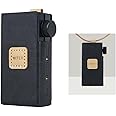 MITER CASE for Astell&Kern AK HB1, Handmade Italy Artificial PU Leather Cover with Necklace Cord for AK-HB1 (Black)