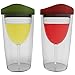 Wineova Plastic Wine Glasses with Lid, 10 Ounze, Set of 2, with Red and Green Drink-through Lid