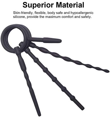 8Pcs & 4Pcs Super Soft Silicone Sound Dilators Inserts Pénis Hollow Plug with Two Rings for Male &Beginner Massage Toys (4Pcs)