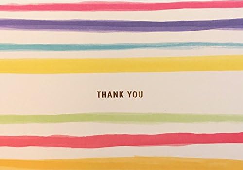 (15) Rainbow Stripes Thank You Note Cards- George Stanley Thank You Cards and Envelopes
