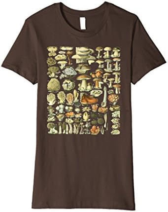 Women's Mushroom Varieties for Fungi Morel Mushroom Hunters T Shirt Small Brown