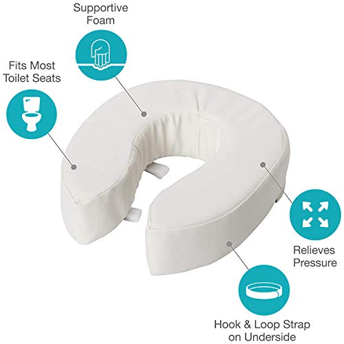 DMI Raised Toilet Seat Cushion Seat Cushion and Seat Cover to Add Extra