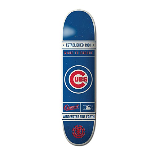 Element MLB Chicago Cubs Est Skateboard Deck, Blue/Red, 8.0"