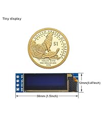 MakerFocus I2C OLED módulo de visualización 1.5 pulgadas OLED módulo con 128 x 128 píxeles, 16 bits gris nivel y controlador interno, con SPI I2C interfaz, DC 3.3 V 5 V para Arduino 2 piezas