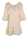 Anna-Kaci Womens Boho Peasant Floral Lace Ruffle Hem Bell Sleeve Mini Dress