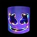 ZEULYCHAPMAN Halloween Costume Kids DJ Helmet Music Festival LED Mask Disco Lights Headgear Carnival Cosplay Light Up Mask Prop Latex Full Head Hat Rave Party White for Men (White, One Size)