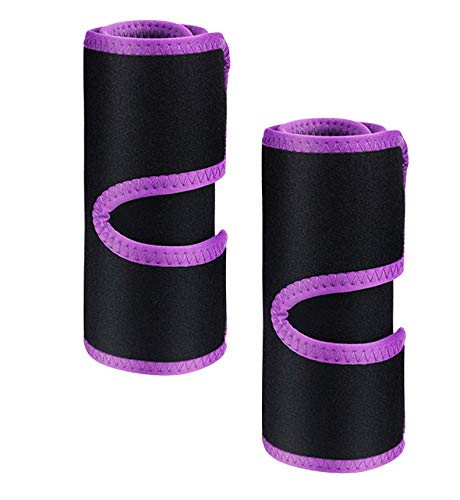 Xemz Arm Fat Burning Trimmers, 2 Pcs Sauna Sweat Band Sweating Slimming Sleeves, Adjustable Sports Arm Guard Women Men Exercise Slimmer Wraps, Increase Sweating Heat Circulation & Lose Fat (purple)