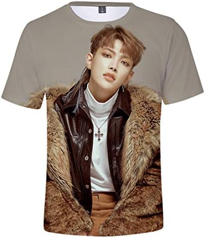 HAMIQI Unisex ATEEZ Summer Print T-Shirt Simple Short Sleeve T-Shirt