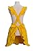 Hyzrz Lovely Yellow Handmade Cotton Retro Aprons for Women Cake Kitchen Cook Apron with Pockets for Gift