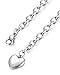 Jstyle Jewelry Women's Stainless Steel Chain Bracelet with Heart Charm,7.48