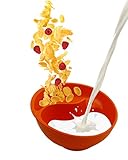 Obol - The Original Never Soggy Cereal Bowl / With The Spiral Slide Design 'n Grip - Made in USA - Lg Orange