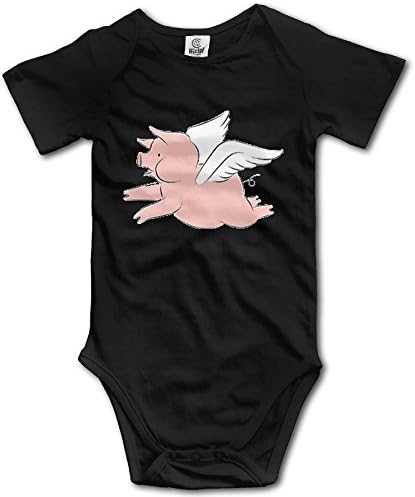 PaBa Flying Pig Animal Short Sleeve Baby Girl Clothes One-Piece Bodysuit Jumpsuit Unisex