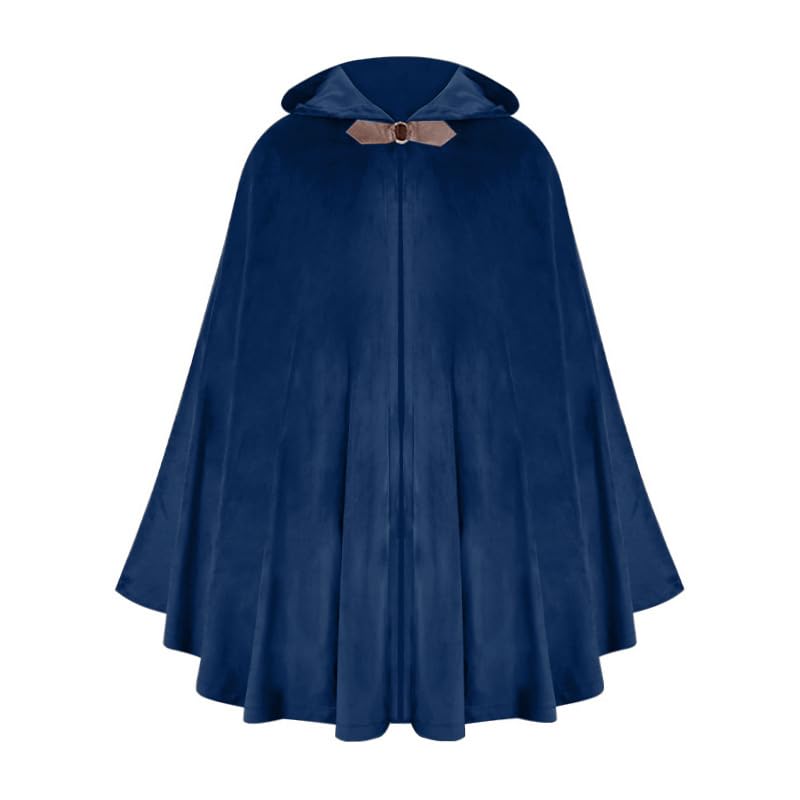 OhMill Renaissance Cloaks Medieval Cloak Medieval Costume with Hood Hlloween Costumes Blue Cape Adult Blue Cloak — image 1