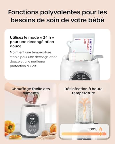 Nuliie 10 in 1 Fast Electric Sterilizer for Breast Milk or Formula with Digital Timer Intelligent Temperature Control and Automatic Shut-off, 220V