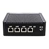ANDAQI 4 Port, Fanless Firewall Micro Appliance/Mini PC, YC049, Intel Celeron Quad Core J1900, DDR3L 4GB RAM 64GB mSATA…