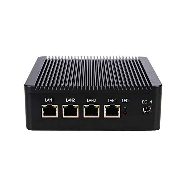 ANDAQI 4 Port, Fanless Firewall Micro Appliance/Mini PC, YC049, Intel Celeron Quad Core J1900, DDR3L 4GB RAM 64GB mSATA…