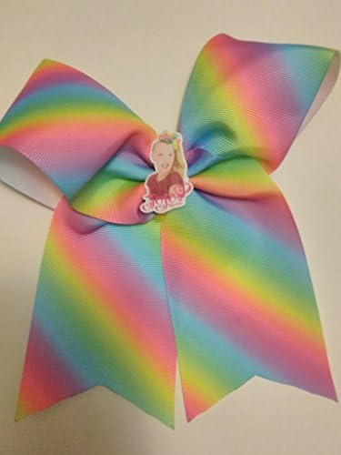 JoJo Siwa inspired 6" hair bow, Rainbow cheer bow, JoJo inspired cheer bow, Dance Moms hair bow, Large hair bow, Jojo Siwa Cheer Bow