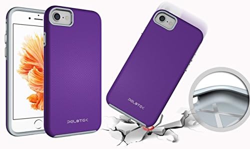 iPhone 7 plus case, Pelotek rugged air hybrid tpu bumper frame drop protective anti slip tough armor colorful purple shockproof case (rugged purple i7 plus)