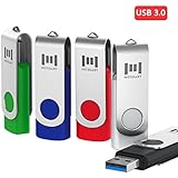 5 X mosDART 16GB USB3.0 Flash Drive High Speed Swivel Bulk Thumb Drives Fast Transfer,Black/Blue/Red/White/Green,5Pack