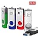5 X MOSDART 16GB USB 3.0 Flash Drive High Speed Swivel Bulk Thumb Drives Fast Transfer,Black/Blue/Red/White/Green,5Pack