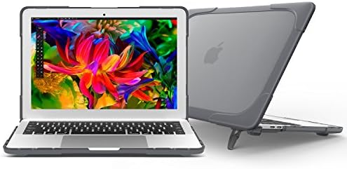 iLZtech MacBook Pro 13 Case 2017 &amp; 2016 (Model: A1706 A1708), Shockproof Protective Hard Case Shell Cover with Kickstand case for MacBook Pro 13" with/without Touch Bar &amp; Touch ID - Gray