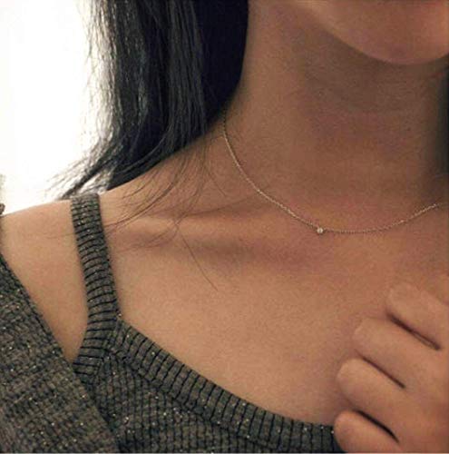 Dainty Bling Necklace - Diamond Necklace - 925 Sterling silver Choker necklace - Handmade Minimalist jewelry