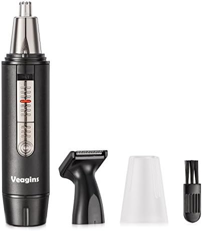 Veagins Nose Hair Trimmer Waterproof Wet/Dry Facial Hair Clipper with Hypoallergenic Dual-edge Blade & Vacuum System for Men