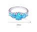 CiNily Sterling Silver Gold Plated Created White/Blue/Orange/Pink Fire Opal Ring for Women Jewelry Gemstone Ring Size 5-12