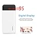 Go4pwr Power Bank Portable Charger 20000mah with LCD Display for Universal Travel Charger for iPhone 8, X, Samsung S8 and More (White)