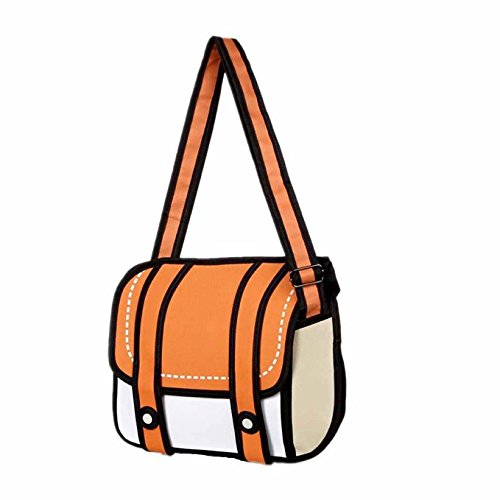 Bingirl 3D Style 2D Drawing From Cartoon Paper Bag Comic 3D Messenger Bag