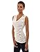 PattyBoutik Women Cowl Neck Button Sleeveless Top (Off-White Large)
