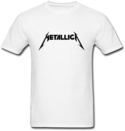 Yhdjk Men's Metallica Logo T Shirt White S
