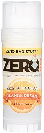 Zero Kids Deodorant - Oxygen Powered De-Stinkerizer - Long Lasting, All Natural, Safe For Sensitive Skin - Orange Dream