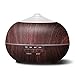 Arova 400ml Aromatherapy Essential Oil Diffuser , Cool Mist Air Humidifier , 4 Timer Setting , 7 Color Changing LED Lights, Auto Shut-off for Yoga Spa Office Home Dark Brown Wood Grain
