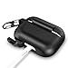 Protective Silicone Cover Premium Thickness for AirPods Pro Charging Case with S-Biner Dual Carabiner Keychain, Apple AirPods Pro Accessory, Black & Logo (Multiple Color Options)