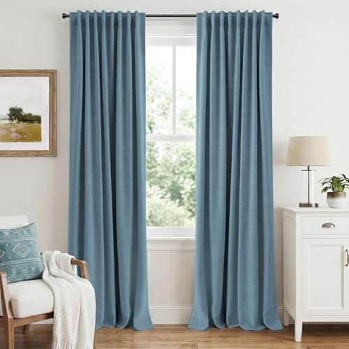 INOVADAY 100% Blackout Linen Curtains