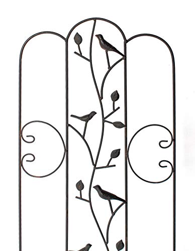 DanDiBo Rankhilfe Metall mit Vögel Blumengitter 110 cm Freistehend Rankgitter 1858 Steckzaun Kletterhilfe Zaun – Bild 4