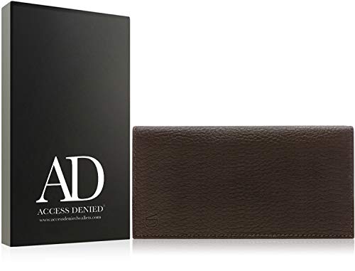 Genuine Leather Checkbook Cover For Women & Men - Checkbook Holder Check Book Covers For Duplicate Checks Card Wallet RFID