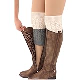 Faybox Boot Cuffs for Women Short Crochet Knitted Leg Warmers warm boot socks 1 to 8 Pairs