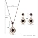 OUFO Jewelry Set for Woman Girls Rose Gold Necklaces and Earring Black Crystal Teardrop Pendant Elegant Charm Necklace Sets Gifts (2241)