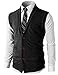 H2H Mens Casual Slim Fit V-Neck Button-Front Shawl Collar Vest With Pockets
