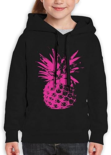 Unisex Casual Custom Fashion Hoodies, Pink Pineapple Fashion Youth Hooded Sweatshirt Medium